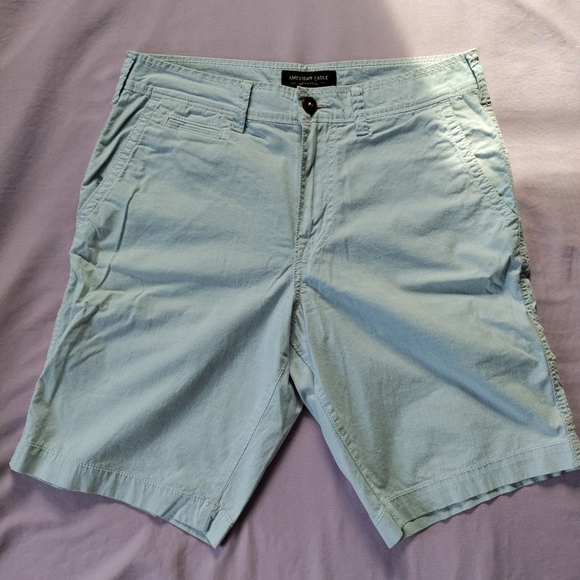 AEO stripped light blue shorts extreme flex classic fit lightweight 30 waist - Picture 1 of 14